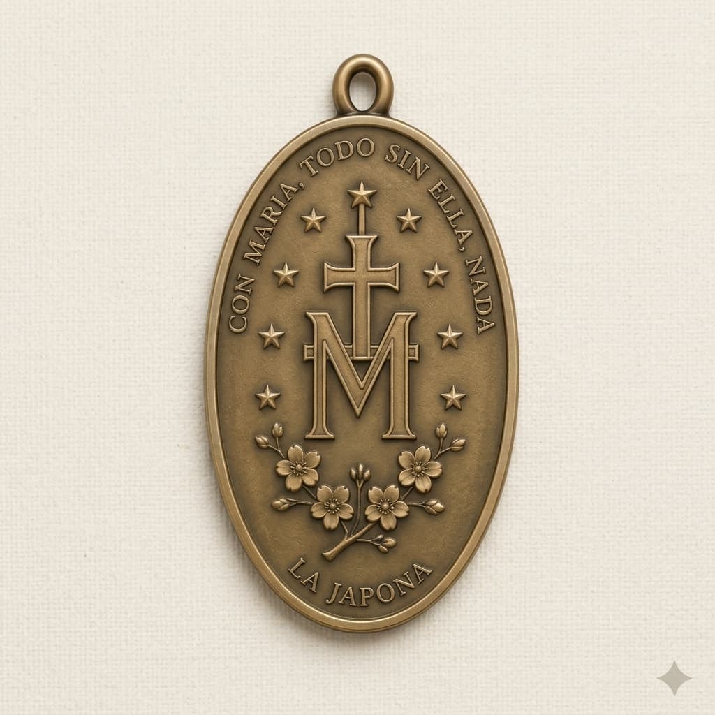 Marian Medal Back Angle - La Japona
